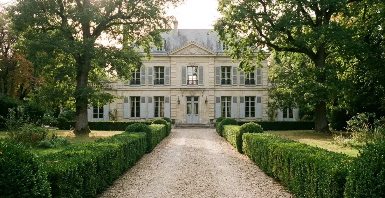 Maison de maître en pierre avec jardin arboré dans l'ouest parisien