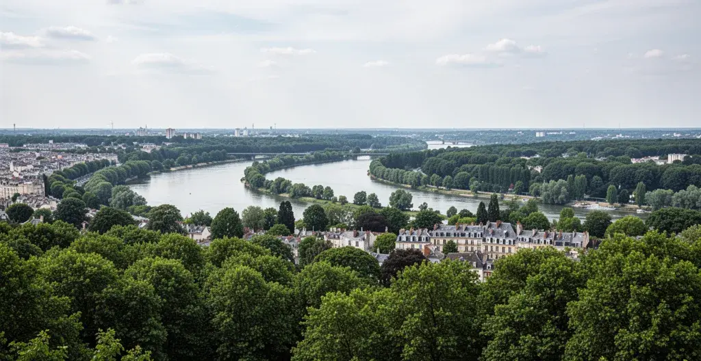 Vue panoramique sur la boucle de Seine depuis Saint-Germain-en-Laye